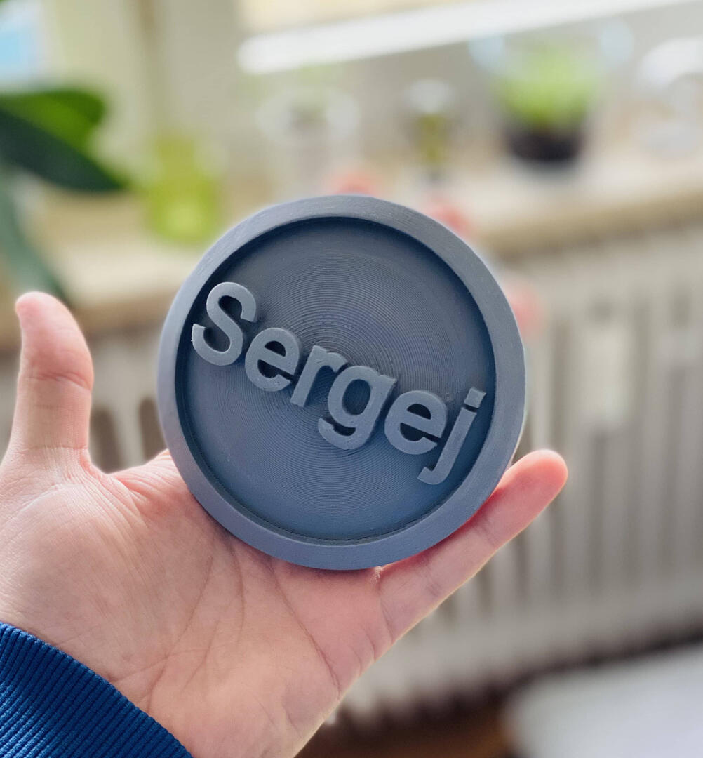 "Sergej" - Auto Emblem aus dem 3D Drucker